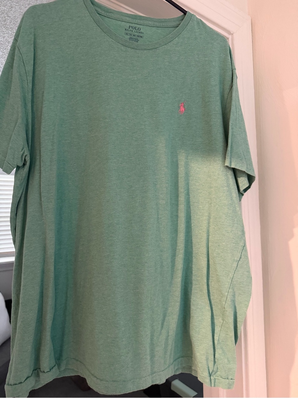 Polo by Ralph Lauren Green Heather Crewneck with Pink Pony